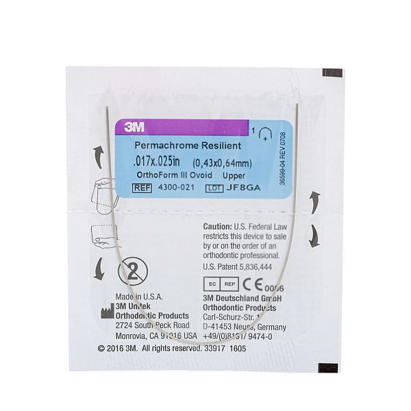 Дуга стальная Unitek Permachrome Resilient .019x.025  НЧ  ФIII 3М