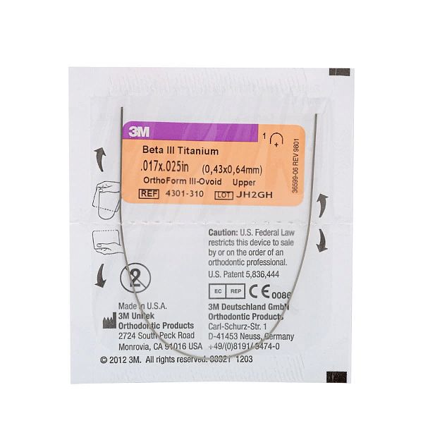 Дуга титано-молибденовая Unitek Beta III (ТМА) .016x.022 ВЧ ФIII (3М)
